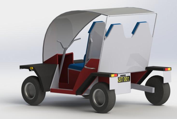 African Solar Taxi Render