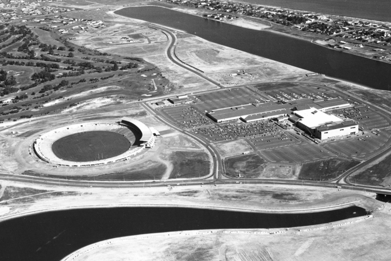Footy Park at the very beginning. Photo courtesy SANFL.