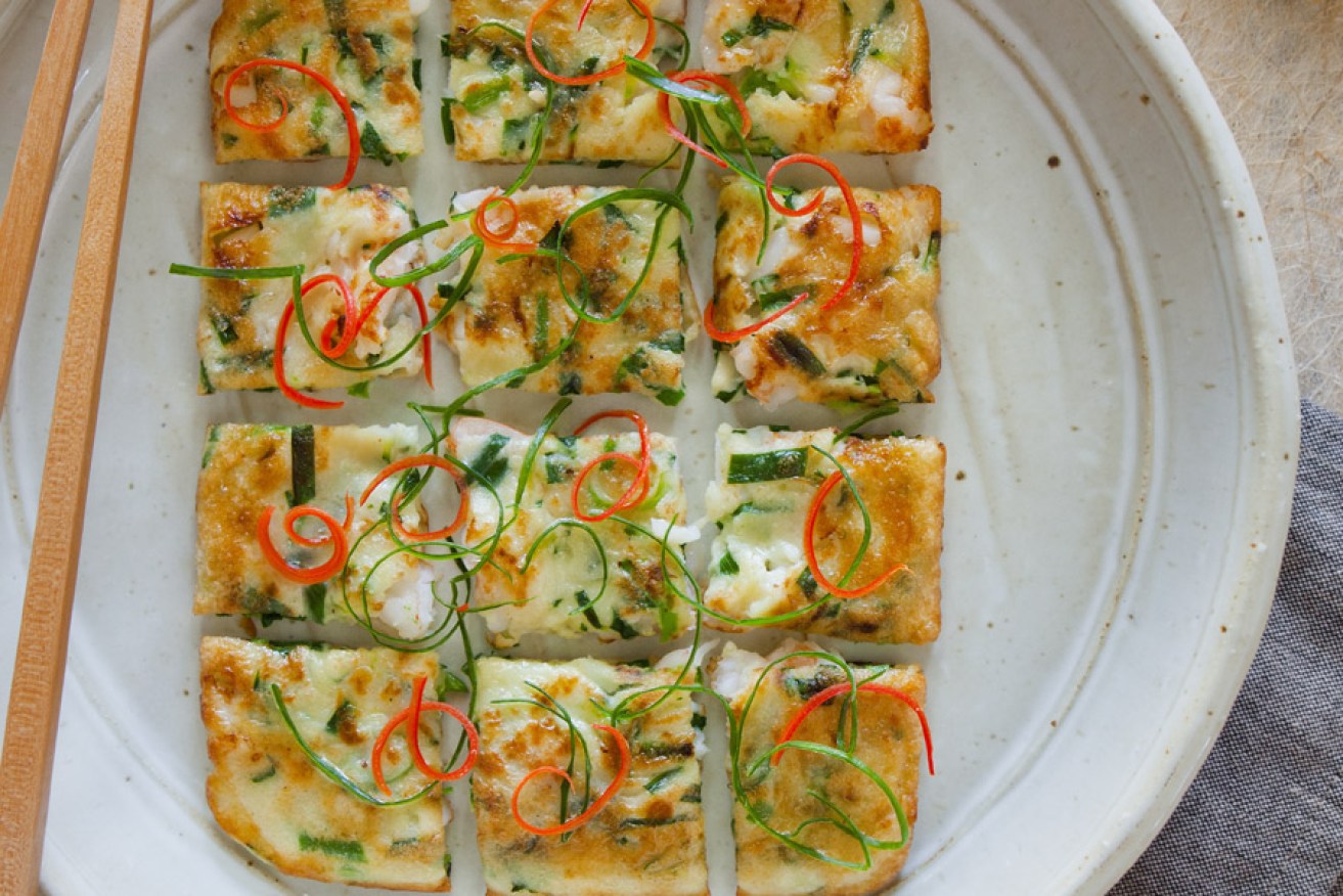 Haemalpajan (seafood pancake) is excellent dinner party fare. Photo: Jacqui Way 