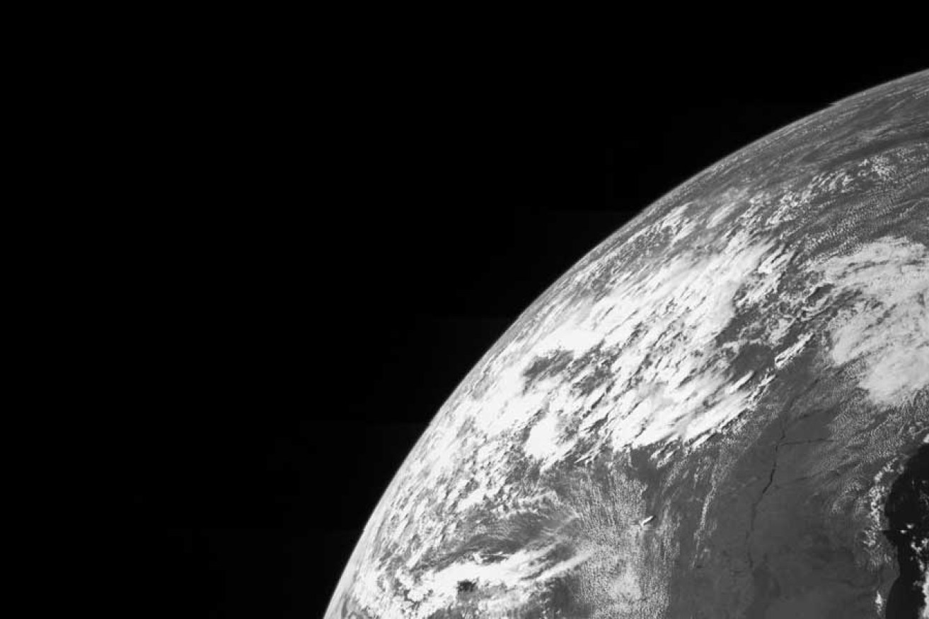 An image of earth taken from NASA's Juno spacecraft on 9 October.