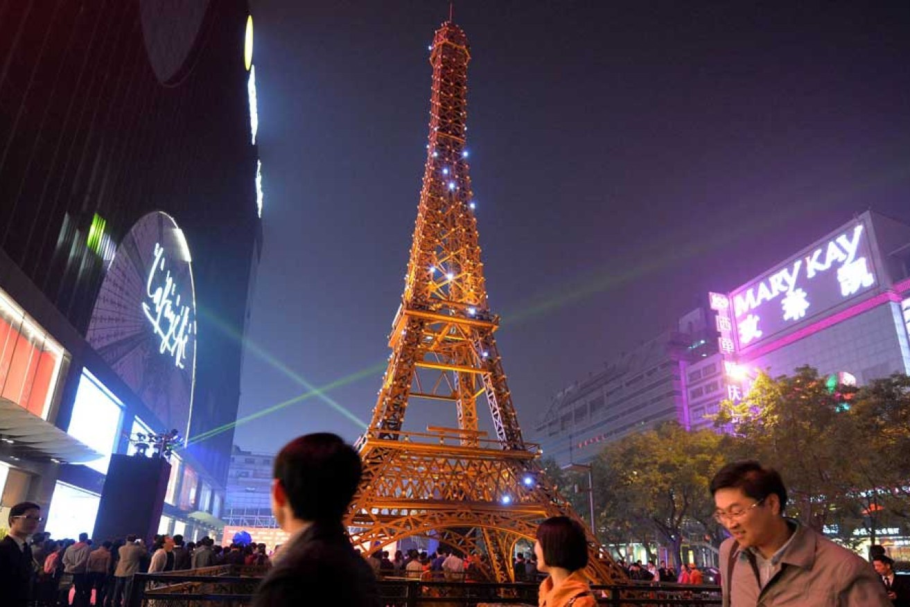 Sign of changing times: France's luxury department store Galeries Lafayette launched a new shop in Beijing last week, complete with model Eiffel Tower.