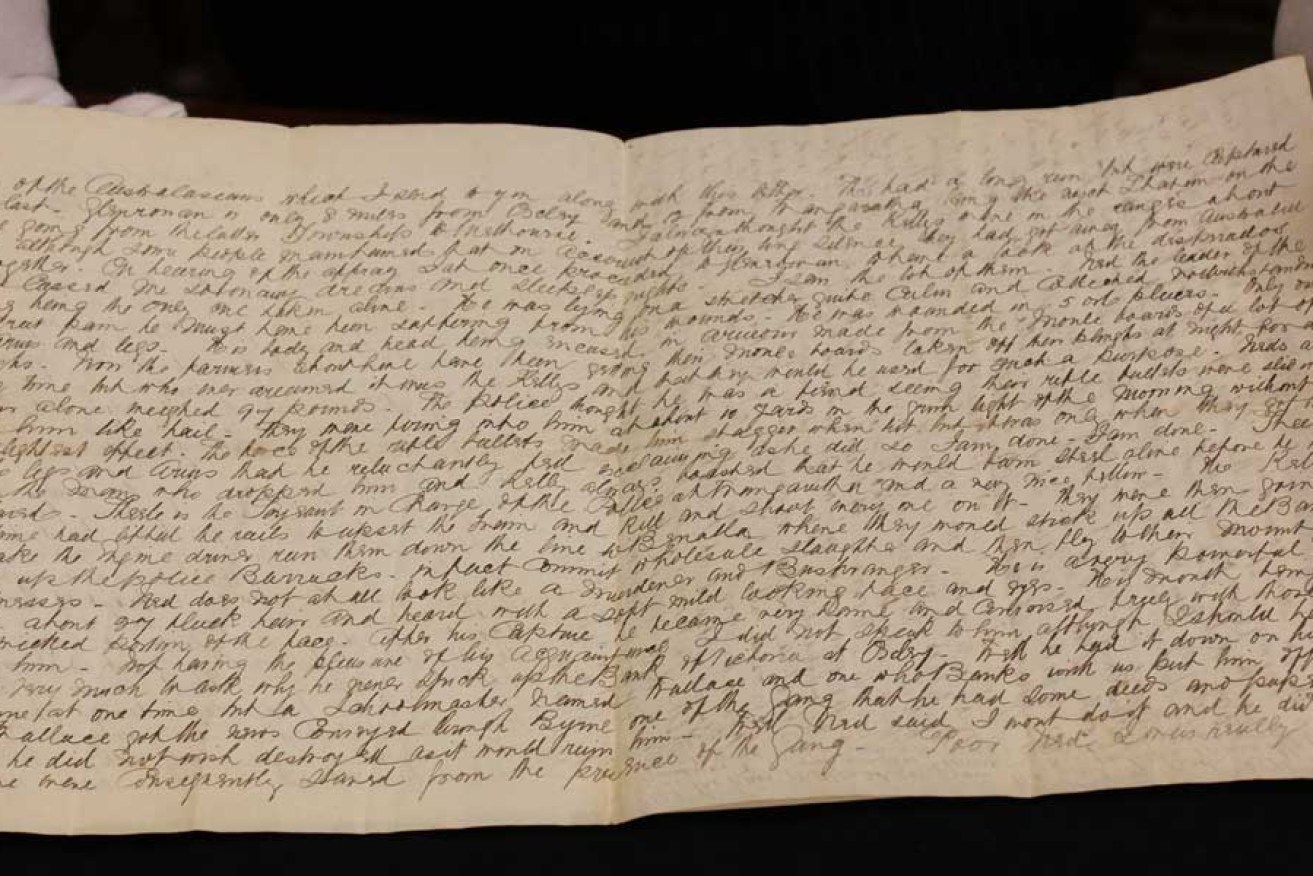 The previously unknown letter gives a dramatic account of Ned Kelly's capture.