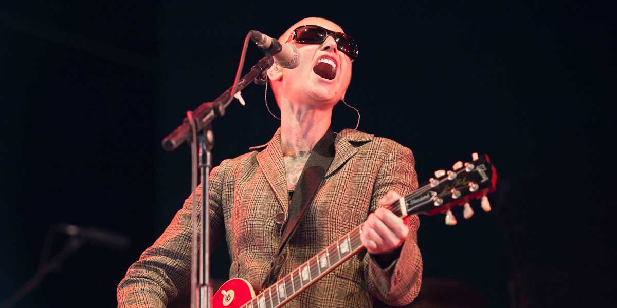 Sinead O'Connor performing on the Isle of Wight last month.