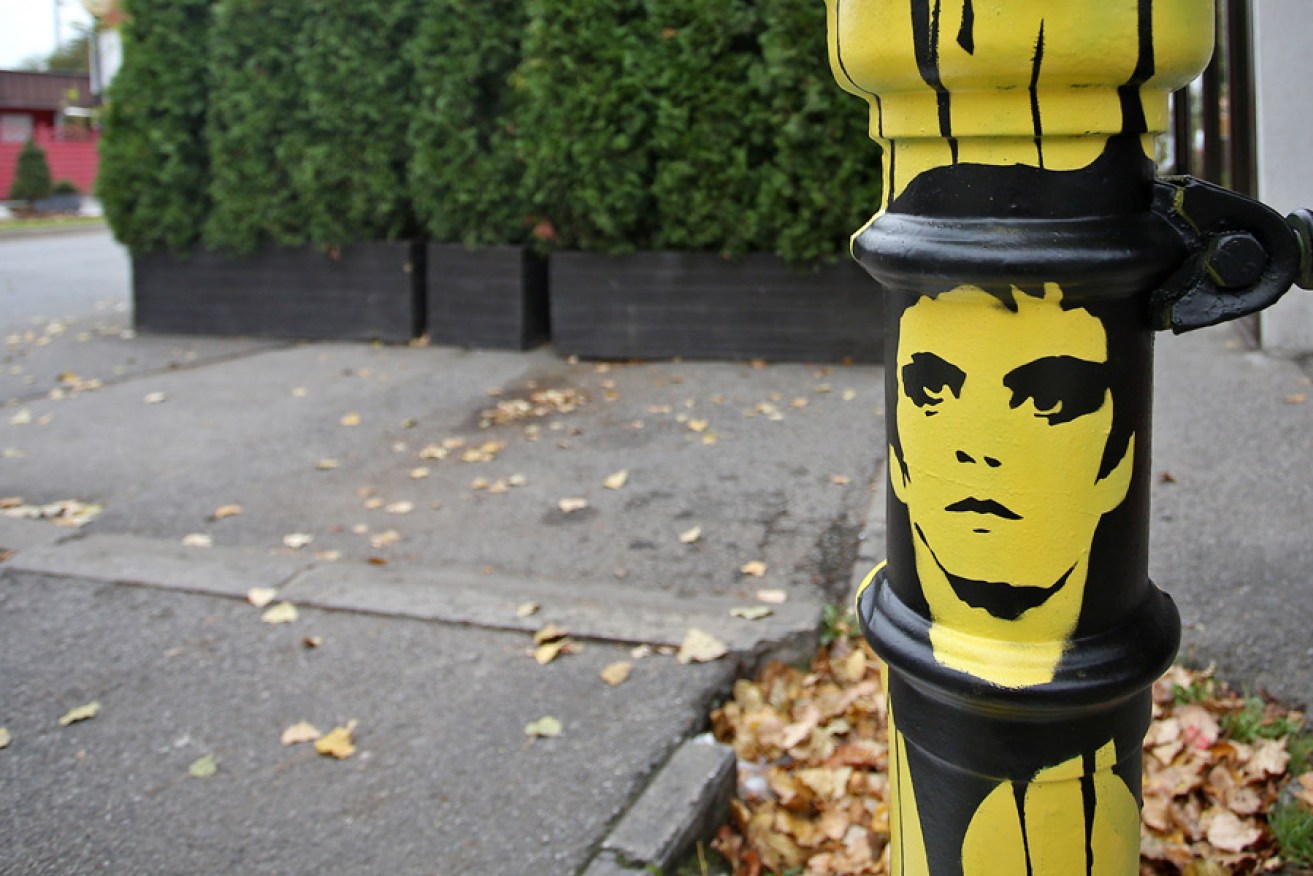 A street art tribute to Lou Reed, who died this week. Photo: AAP