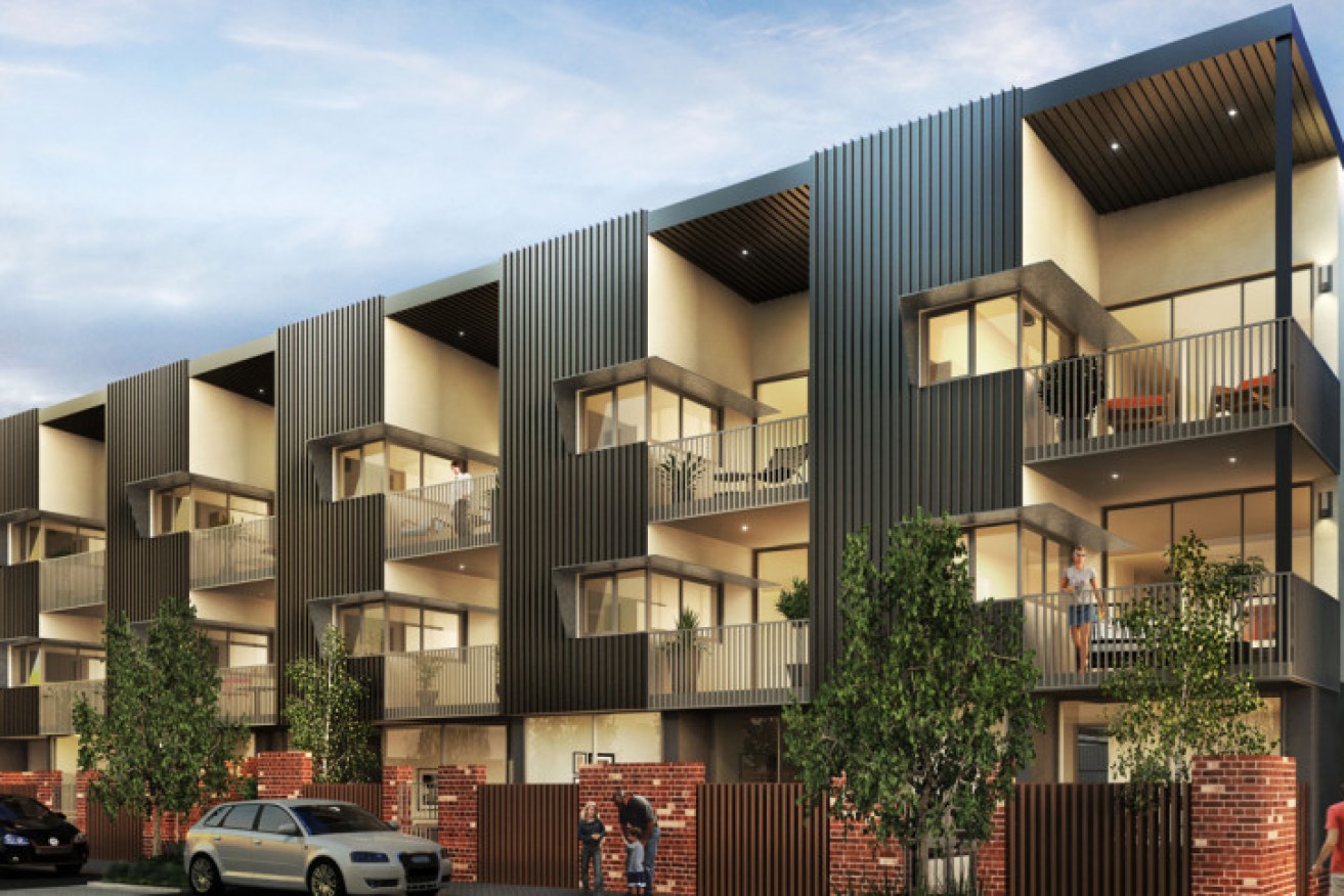 An image of apartments to be constructed at the Bowden urban in-fill project. 