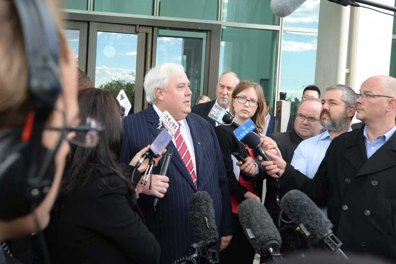 Clive Palmer arrives for the opening of the 44th parliament at Parliament House in Canberra. AAP image