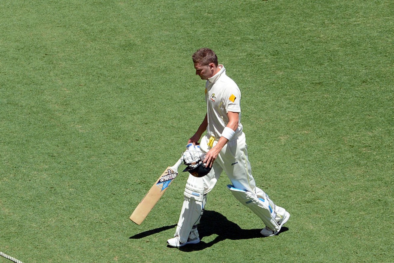 Michael Clarke trudges off the Gabba after being dismissed for 1.