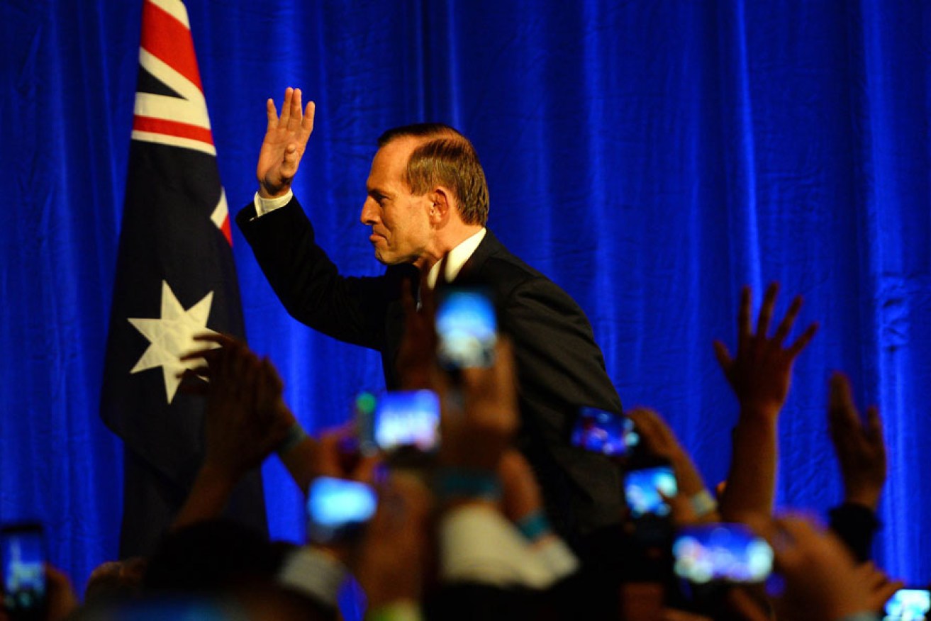 Tony Abbott on election night in September.