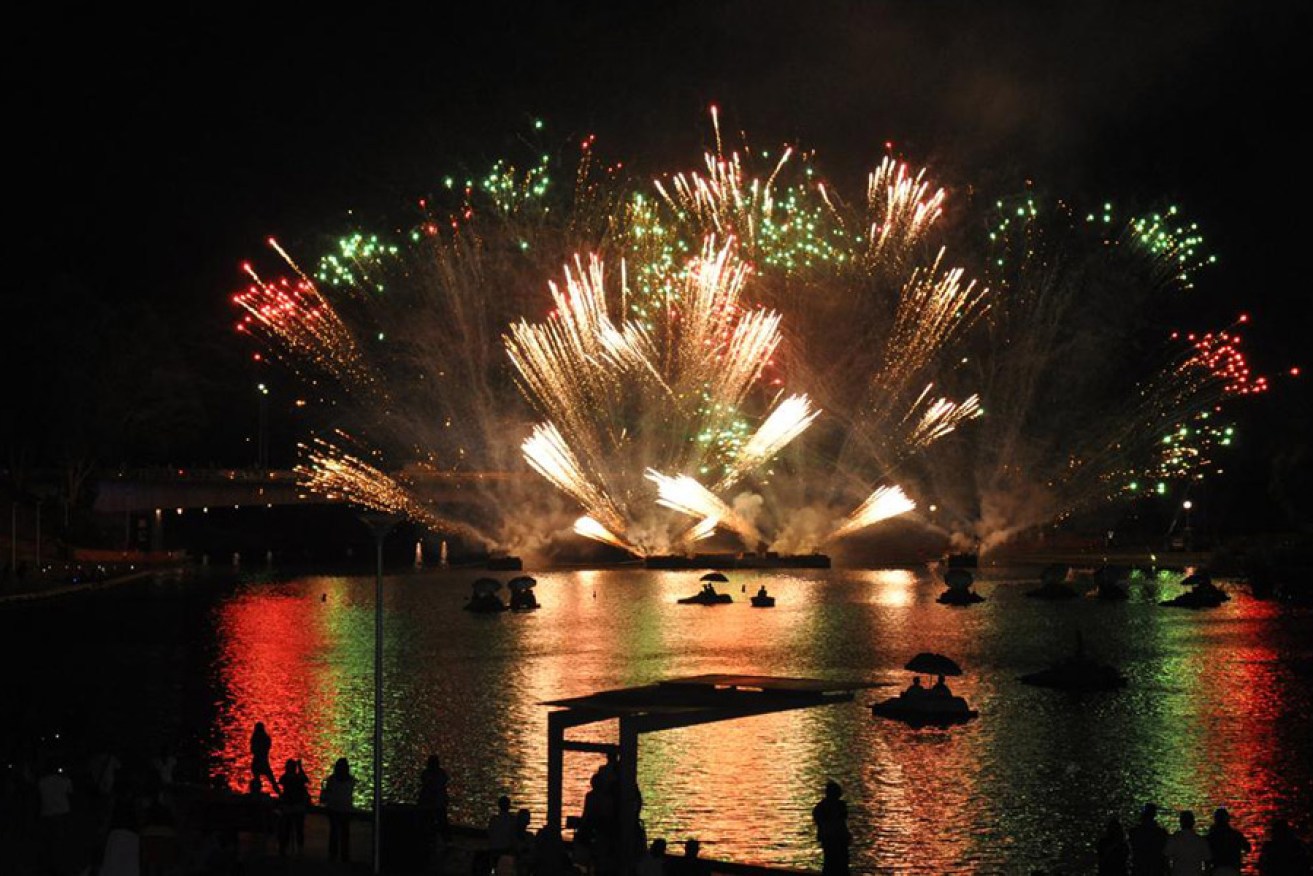 Last year's Australia Day fireworks in the city. Photo courtesy Adelaide City Council