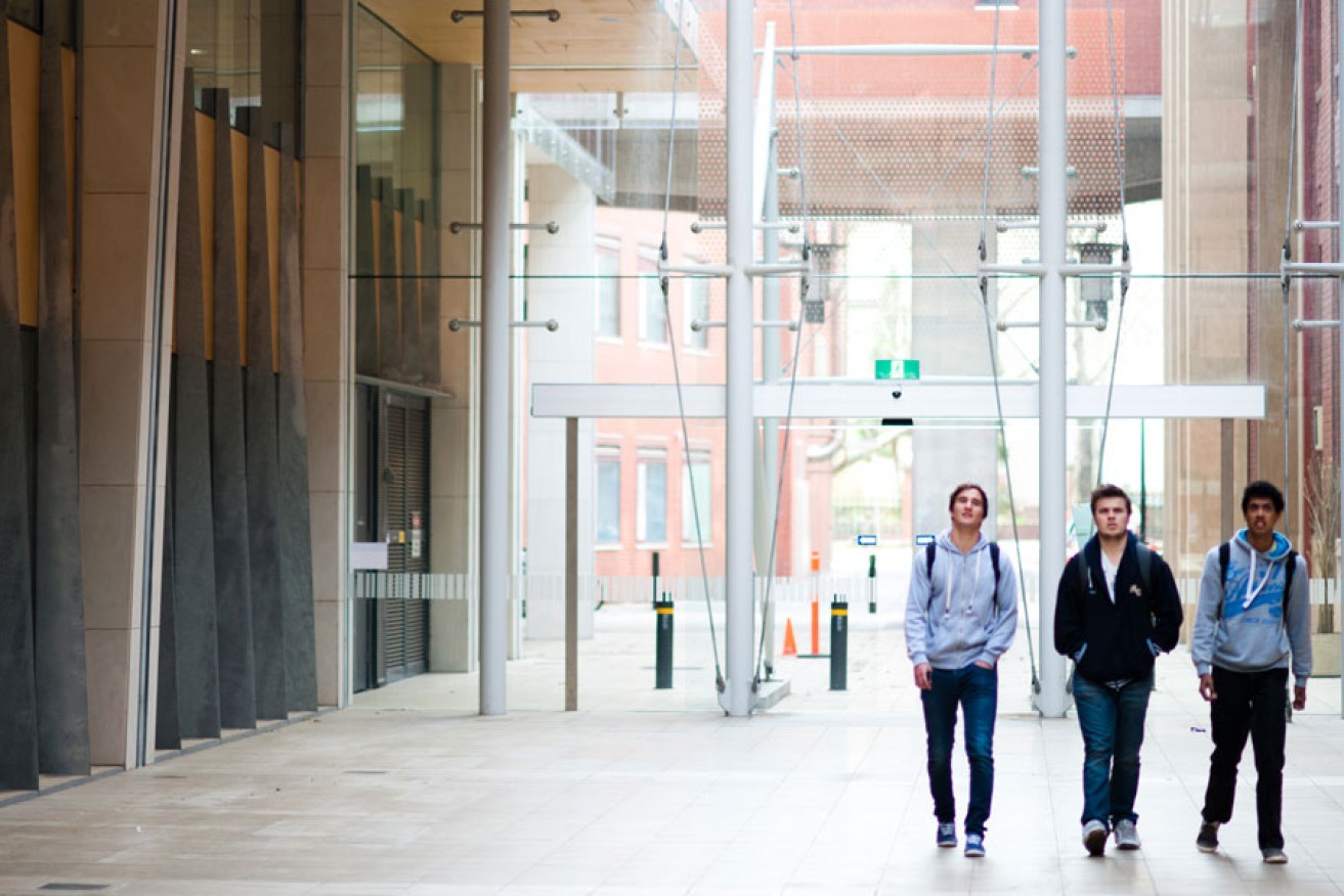Students at the University of Adelaide's North Terrace campus.