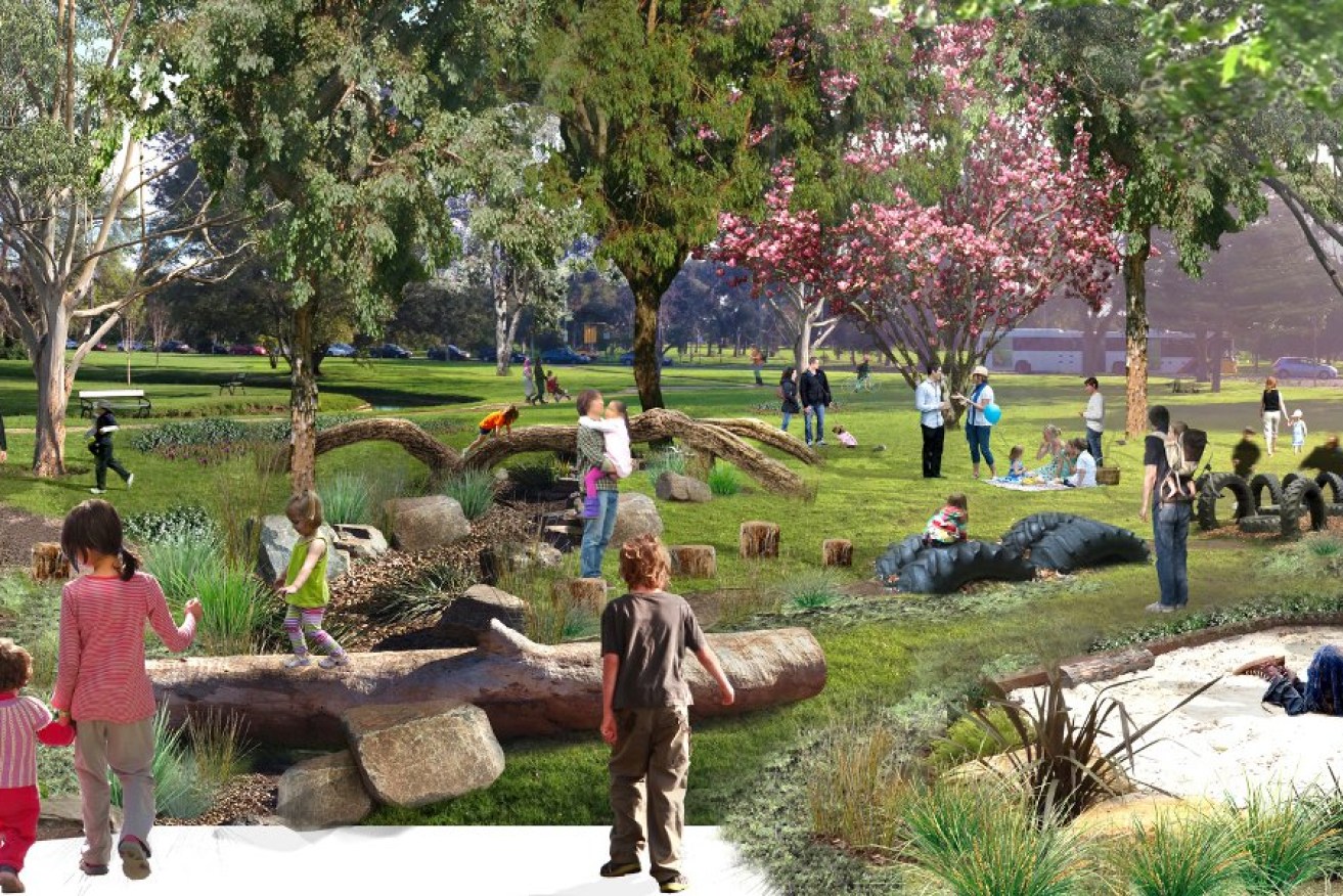 A render of what a natural playground might look like. Artist: Alex Ricketts