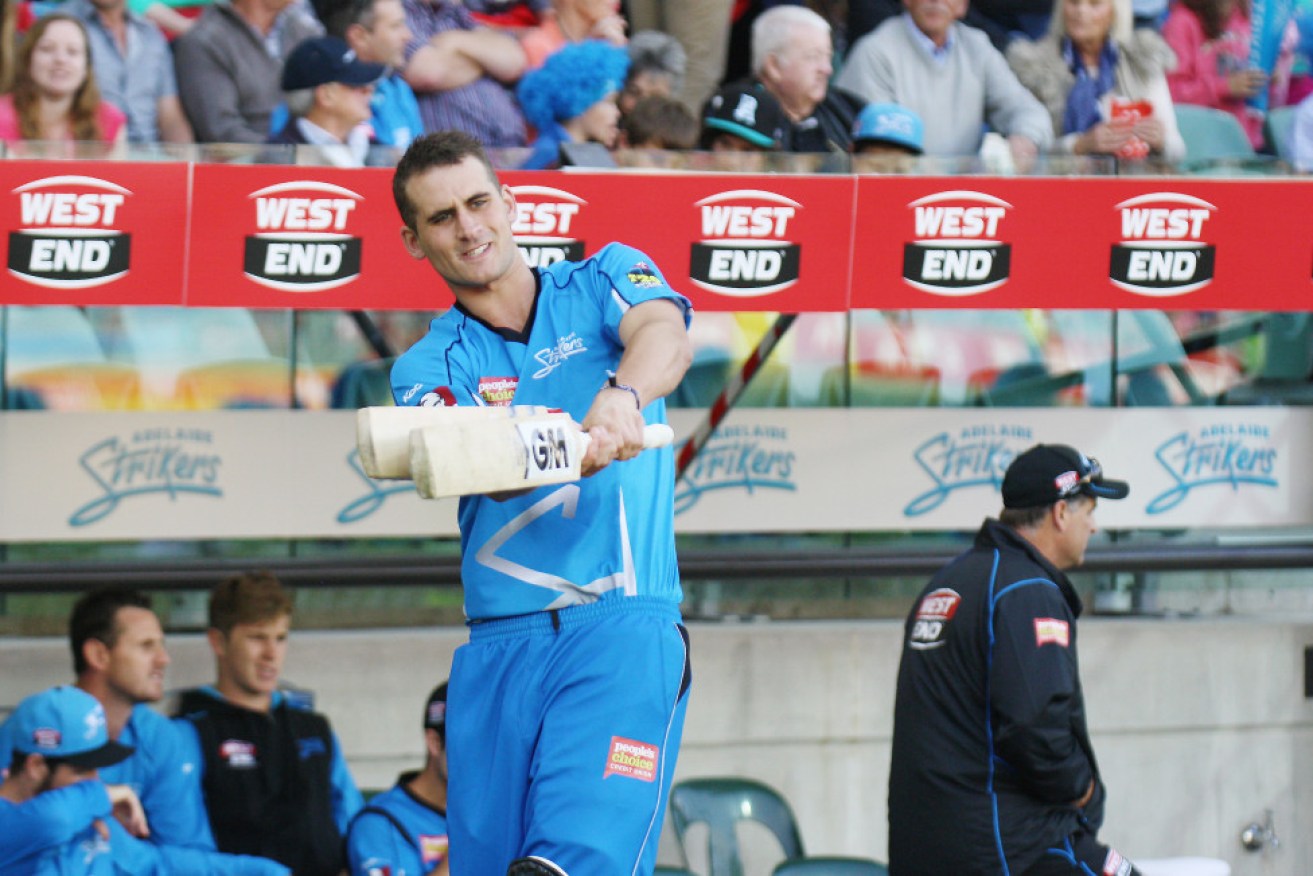 Alex Hales warms up in the Big Bash. Image: Peter Argent