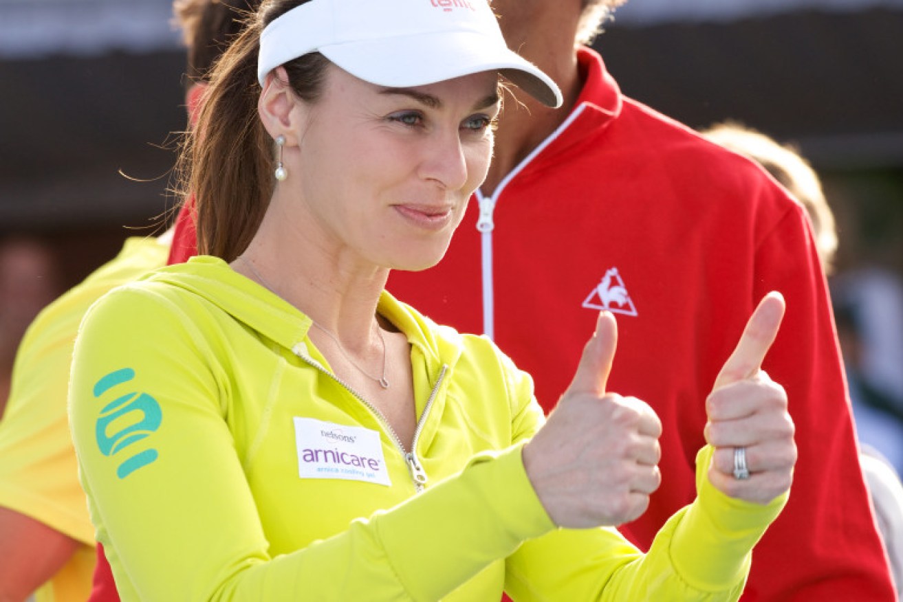 Martina Hingis is the crowd favourite at the World Tennis Challenge. Image: Michael Errey