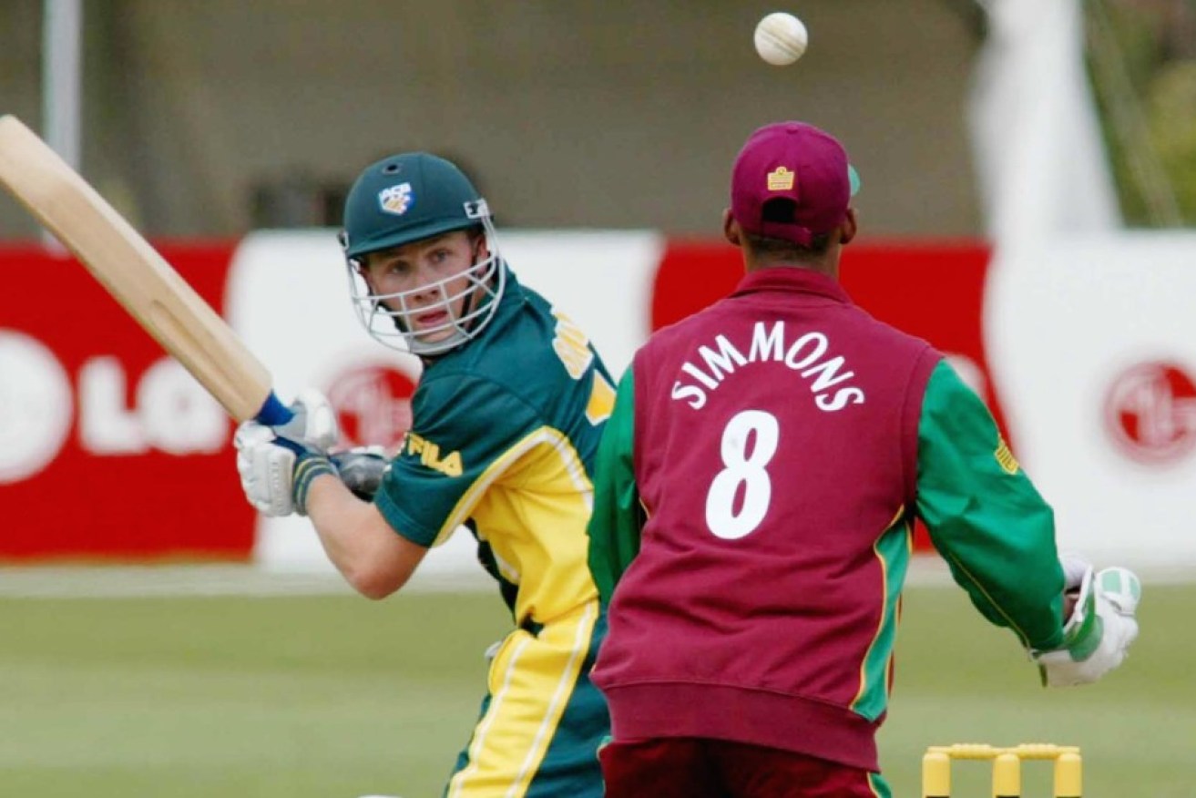 Simmons has been in the cricket wilderness since this 2002 effort in Australia's under-19 side, as he watches West Indies 'keeper Lendl Simmons 