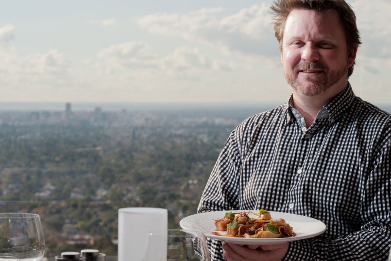 Windy Point chef Justin Miles in front of that view.