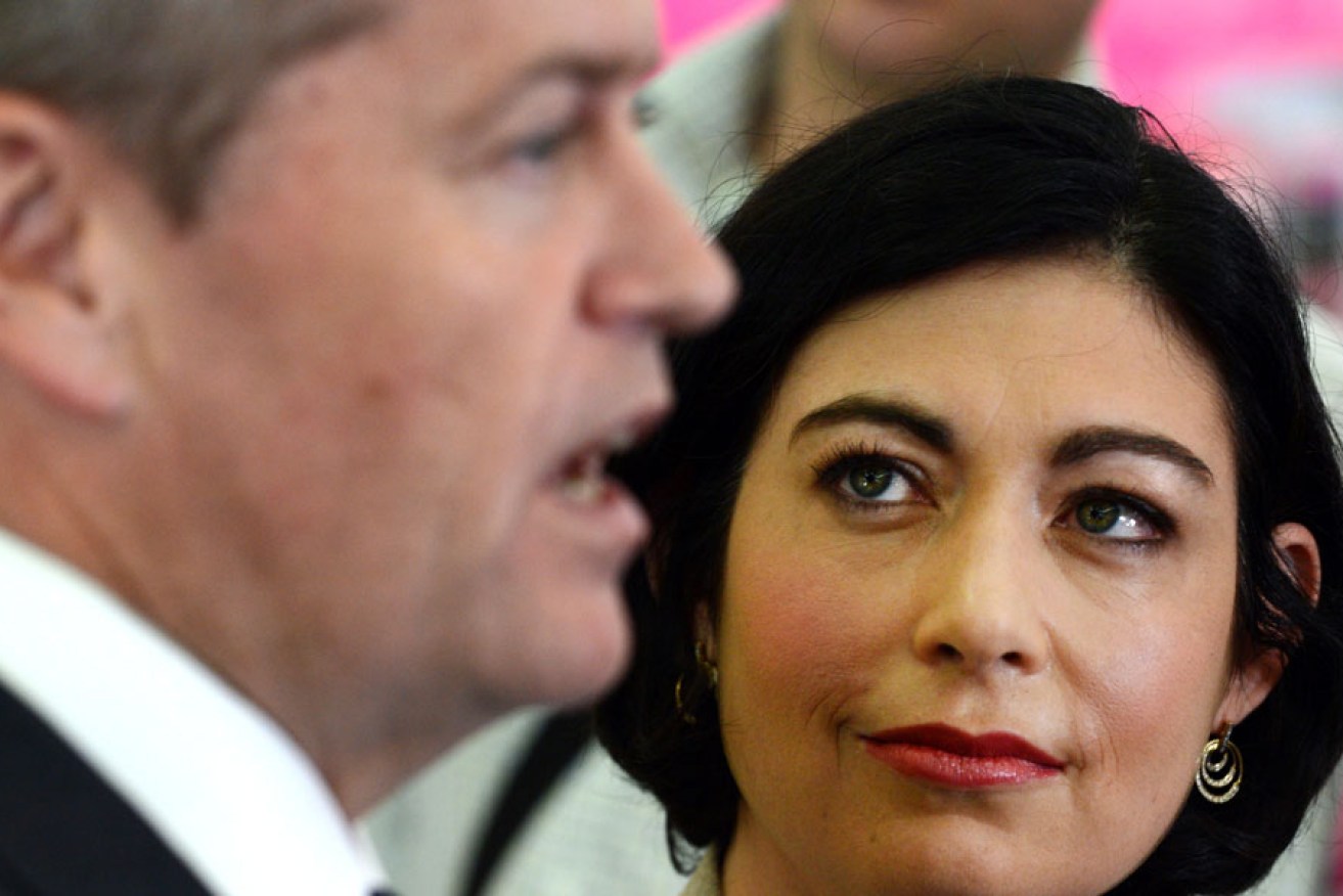Federal Labor leader Bill Shorten and Labor candidate for the Queensland seat of Griffith Terri Butler campaigning in Brisbane.
