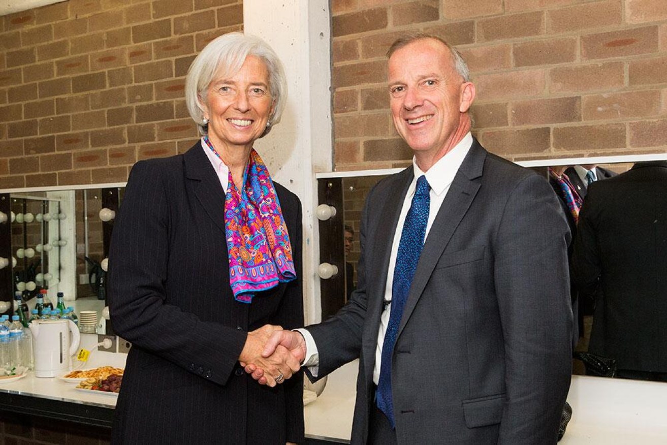 IMF boss Christine Lagarde is welcomed at a University of Sydney forum last night