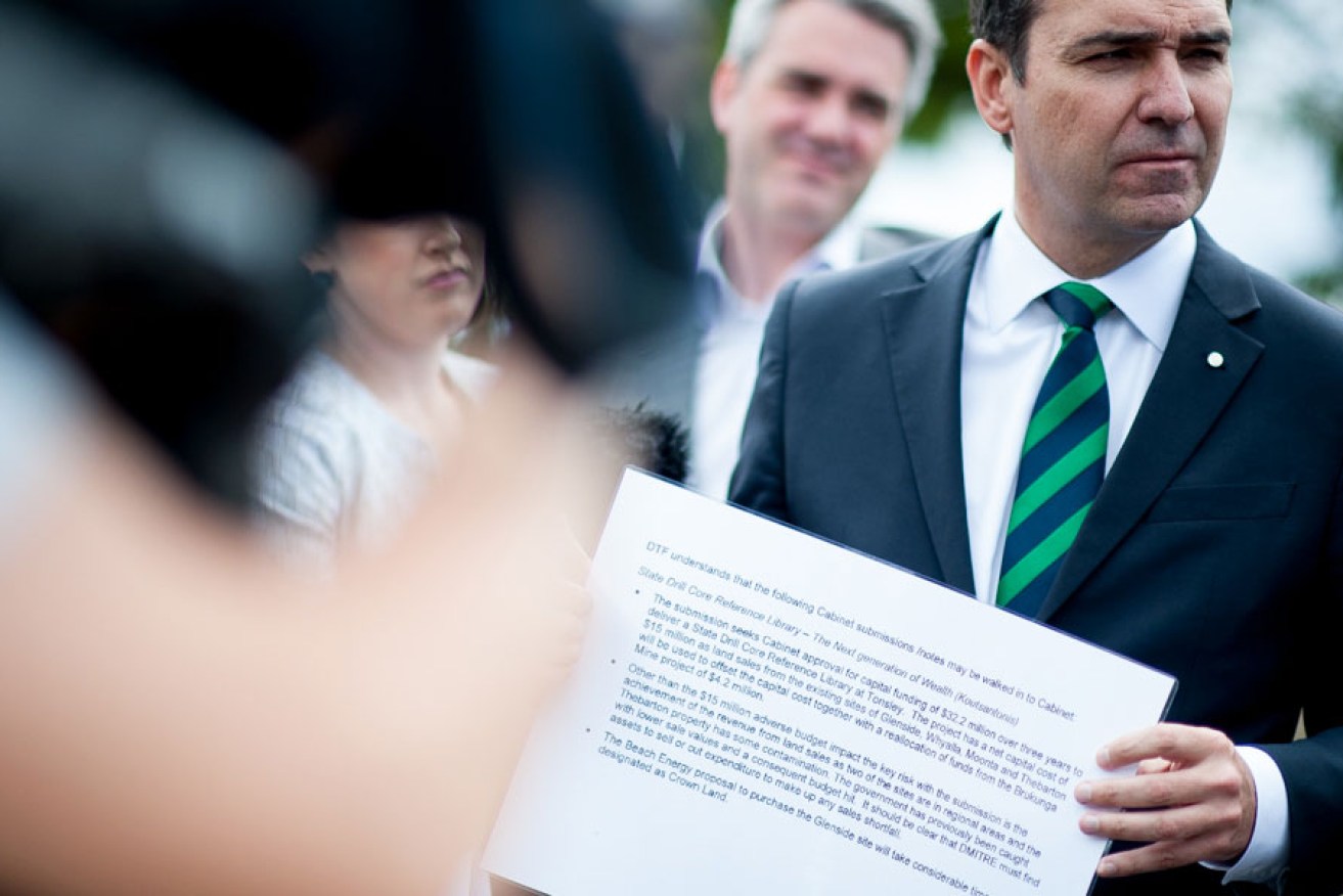 Steven Marshall stepping out this week with a leaked Treasury document. Photo: Nat Rogers/InDaily