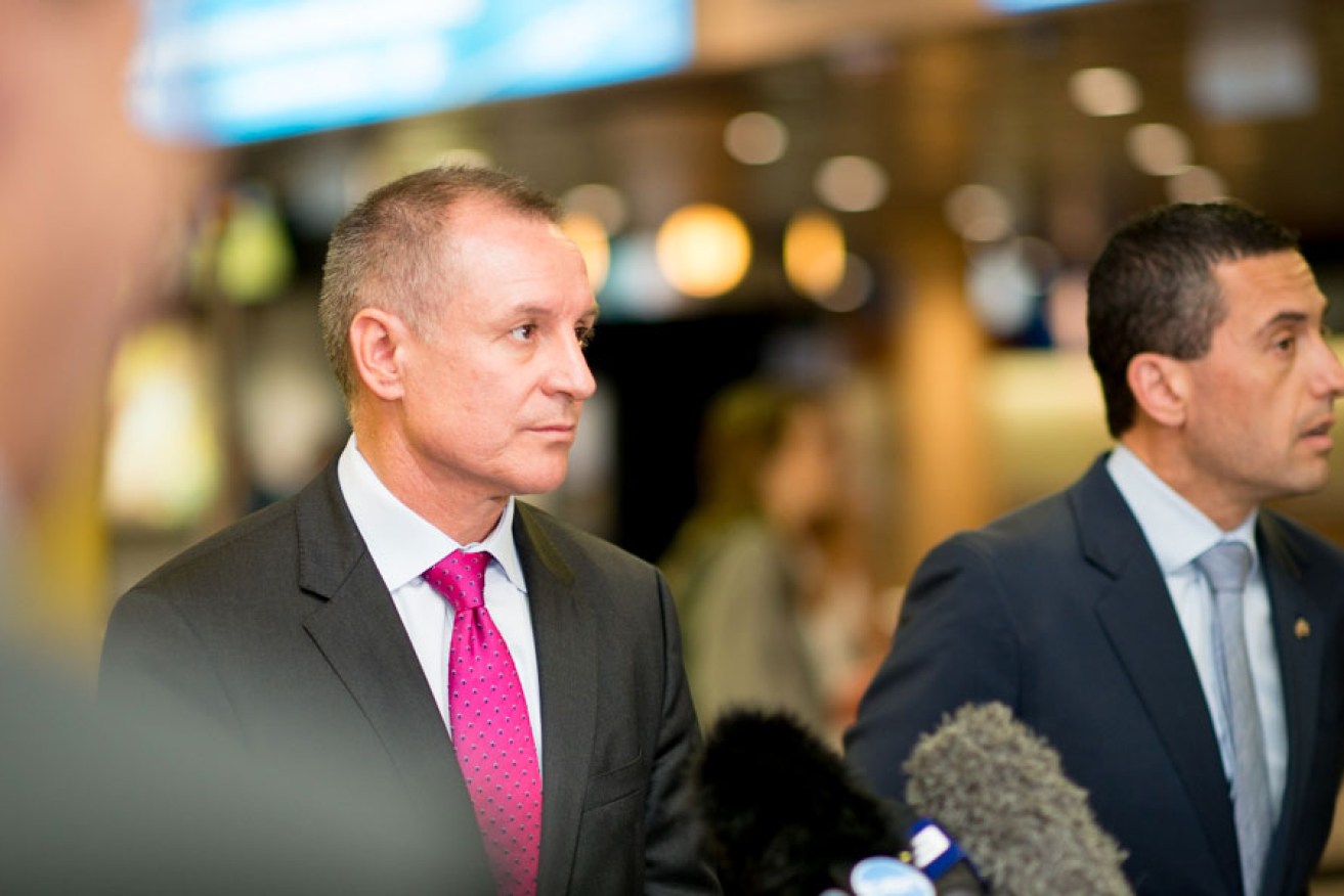 Jay Weatherill facing the media this week: "His demeanor is of a man perpetually annoyed with the travails of electioneering." Photo: Nat Rogers/inDaily