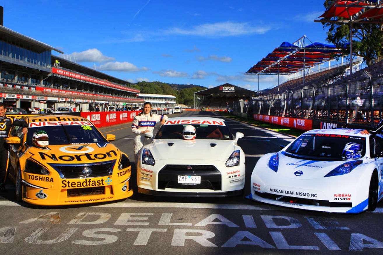 Cars on Adelaide's street track ahead of this weekend's Clipsal 500 motor race.