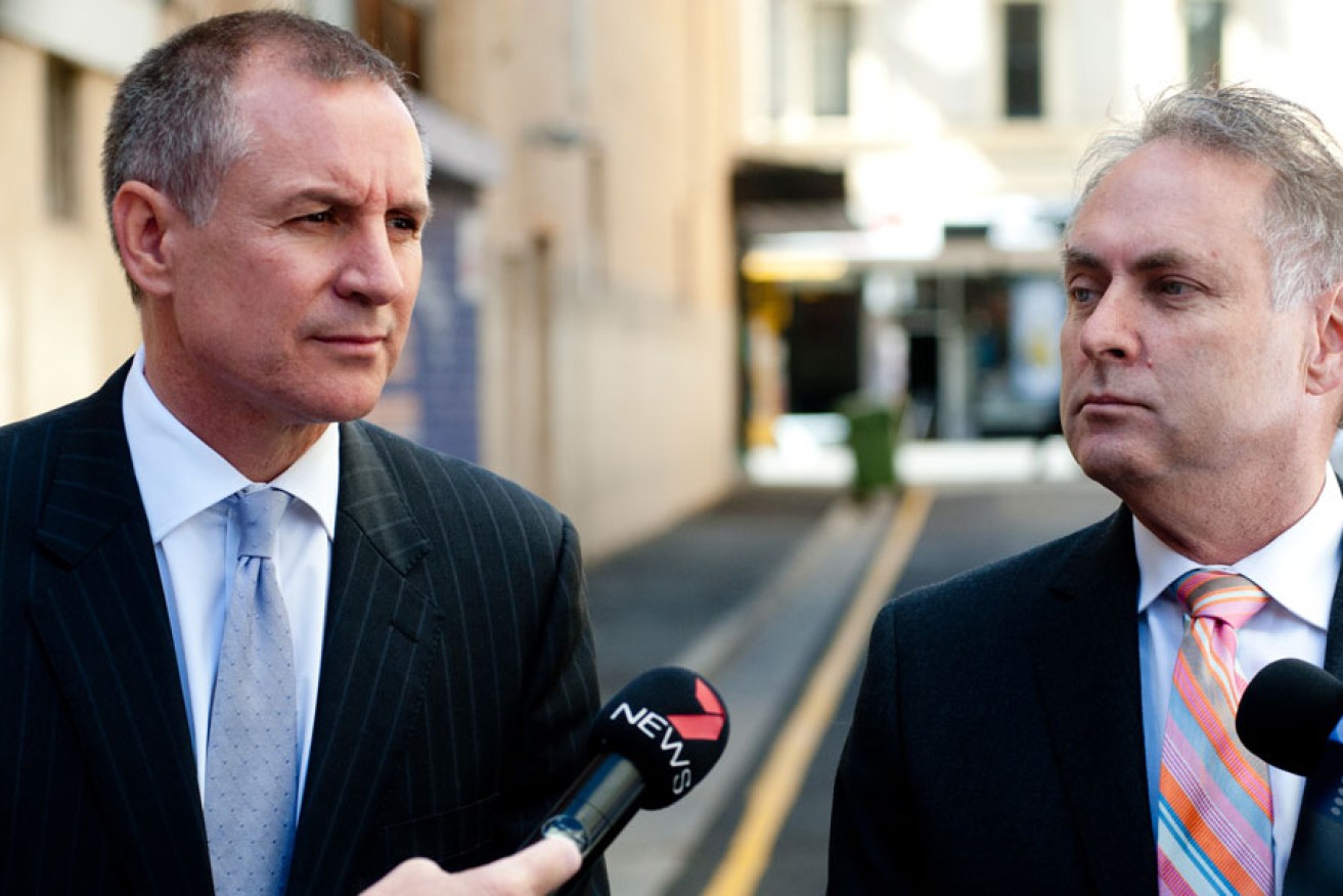 Jay Weatherill (left) and Don Farrell. Photo: Nat Rogers/InDaily