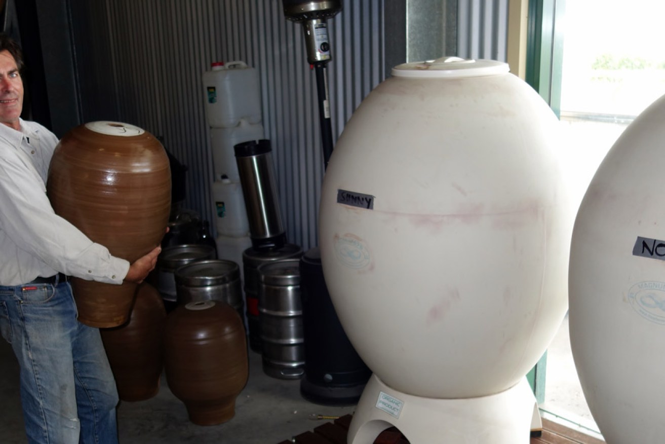 Potter John Ullinger is pushing amphorae one step further: fermenting and drinking wine in vessels made from the earth of its vineyard. Photo: Philip White 