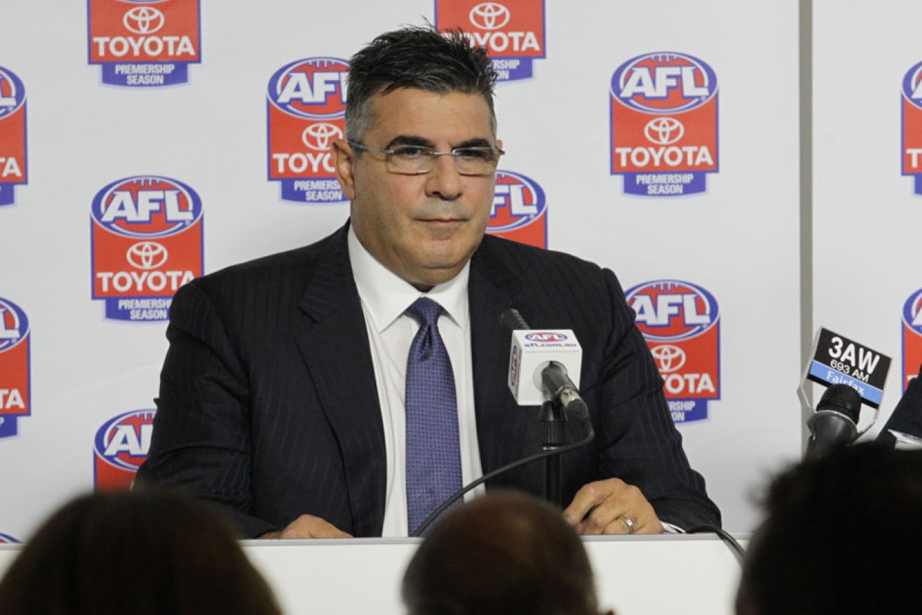 AFL boss Andrew Demetriou announces this morning that he will step down from the role.