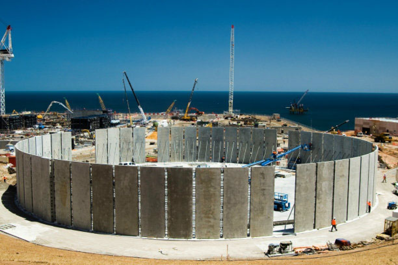 The desal plant during construction
