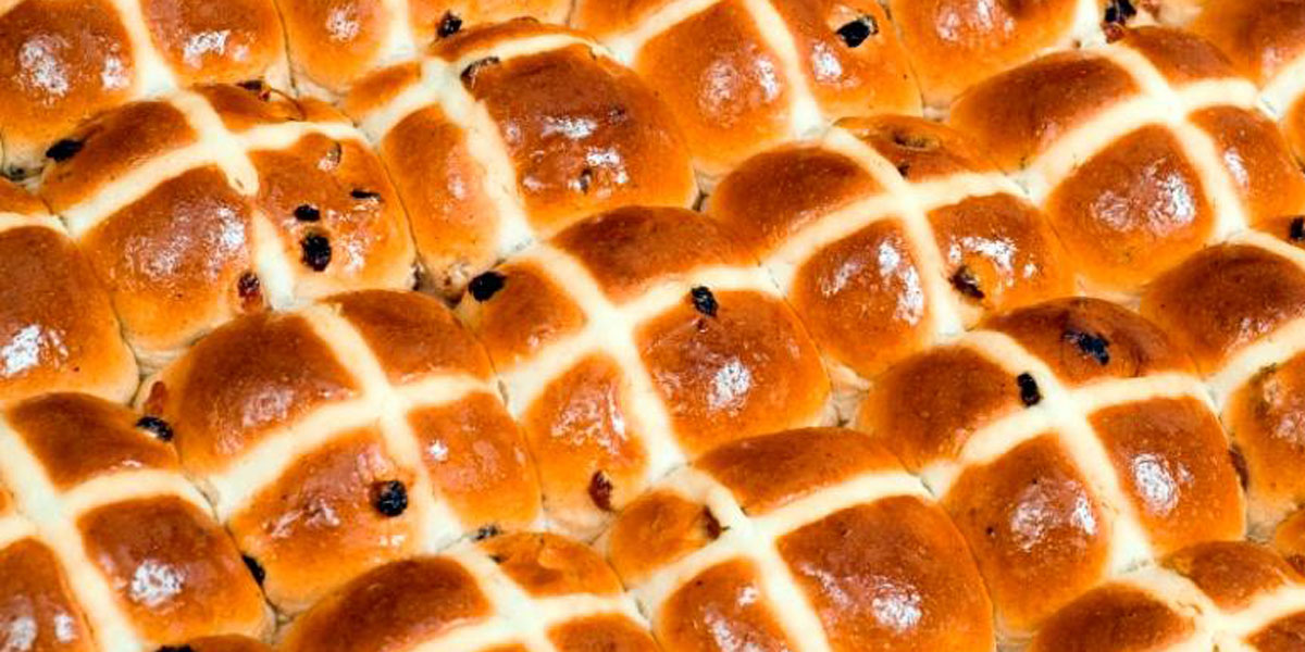 The traditional Kytons hot cross bun. 