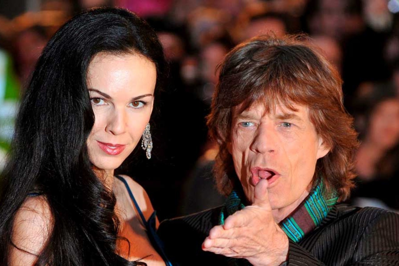 A file picture of L'Wren Scott with Mick Jagger 