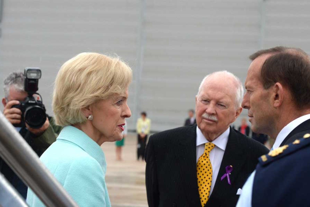 Tony Abbott farewells outgoing Governor-General - and now Dame - Quentin Bryce in Canberra this morning.