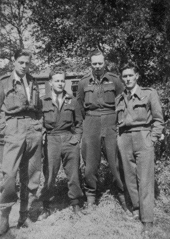 Bob Naffin crew Left to right – Sgt. John Phillips FlSgt. Douglas Tresidder FlSgt. Robert Naffin and Sgt. David Morgan Ellis