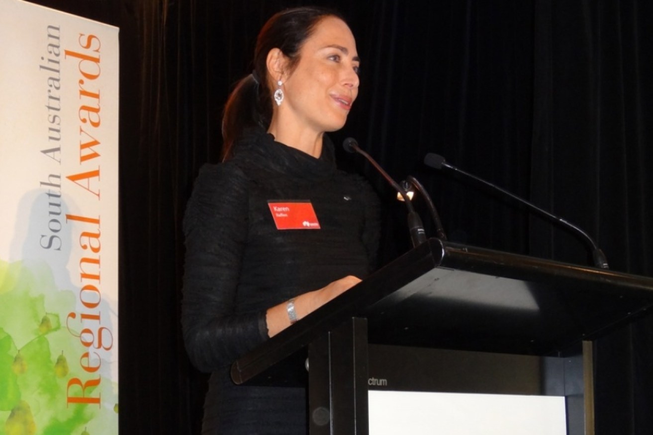 Brand South Australia CEO Karen Raffen addressing guests at a 2013 SA Regional Awards presentation night