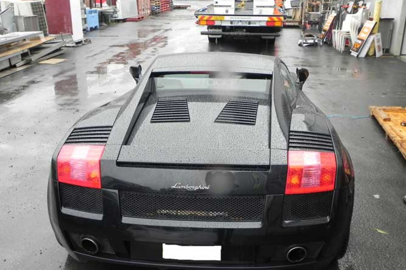 The Lamborghini Gallardo after it was seized by the Federal Police