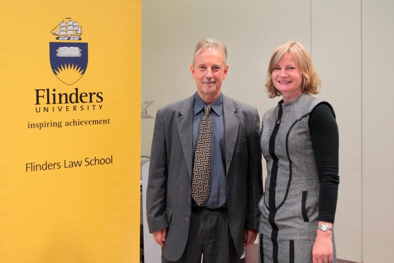 Professor Kim Economides, Dean of Flinders Law School, with Lipman Karas Practice Development Manager Lorraine Wohling