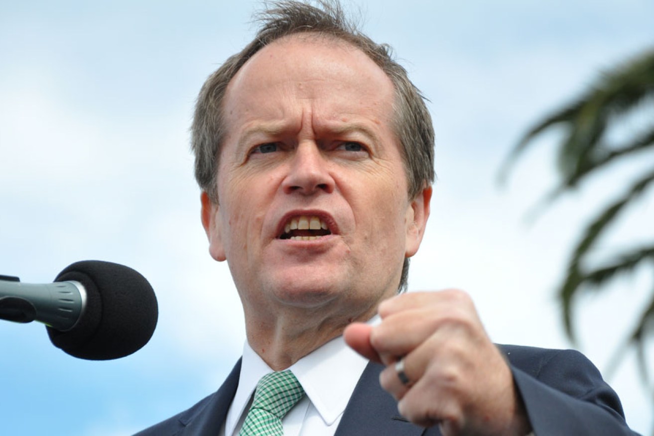 Bill Shorten at a teachers' union rally in Perth earlier this month. 