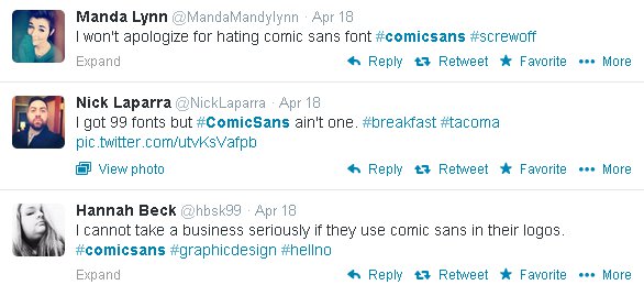 Tweeps unload on Comic Sans
