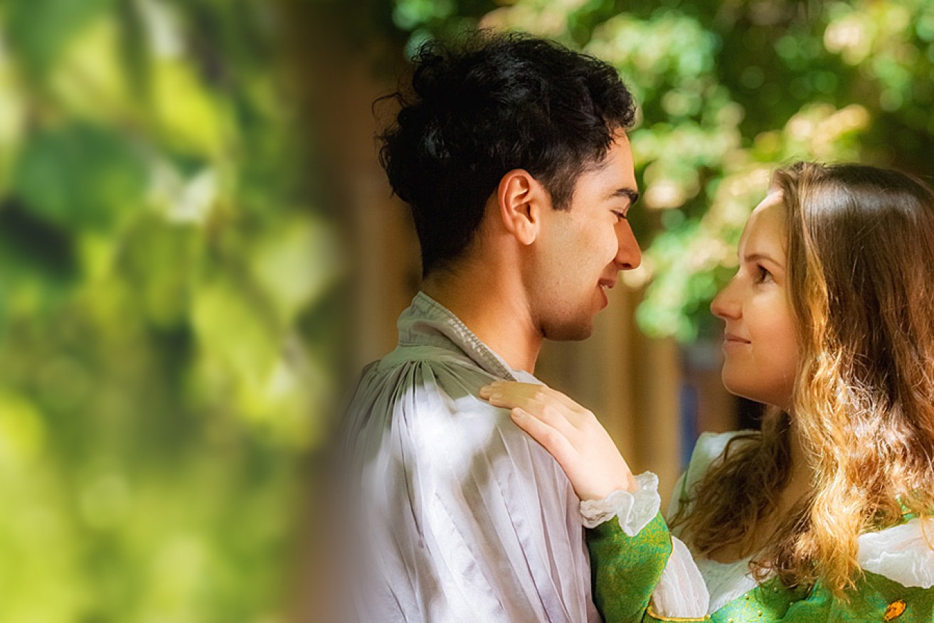 Akkshey Caplash and Abby Hampton as Romeo and Juliet.