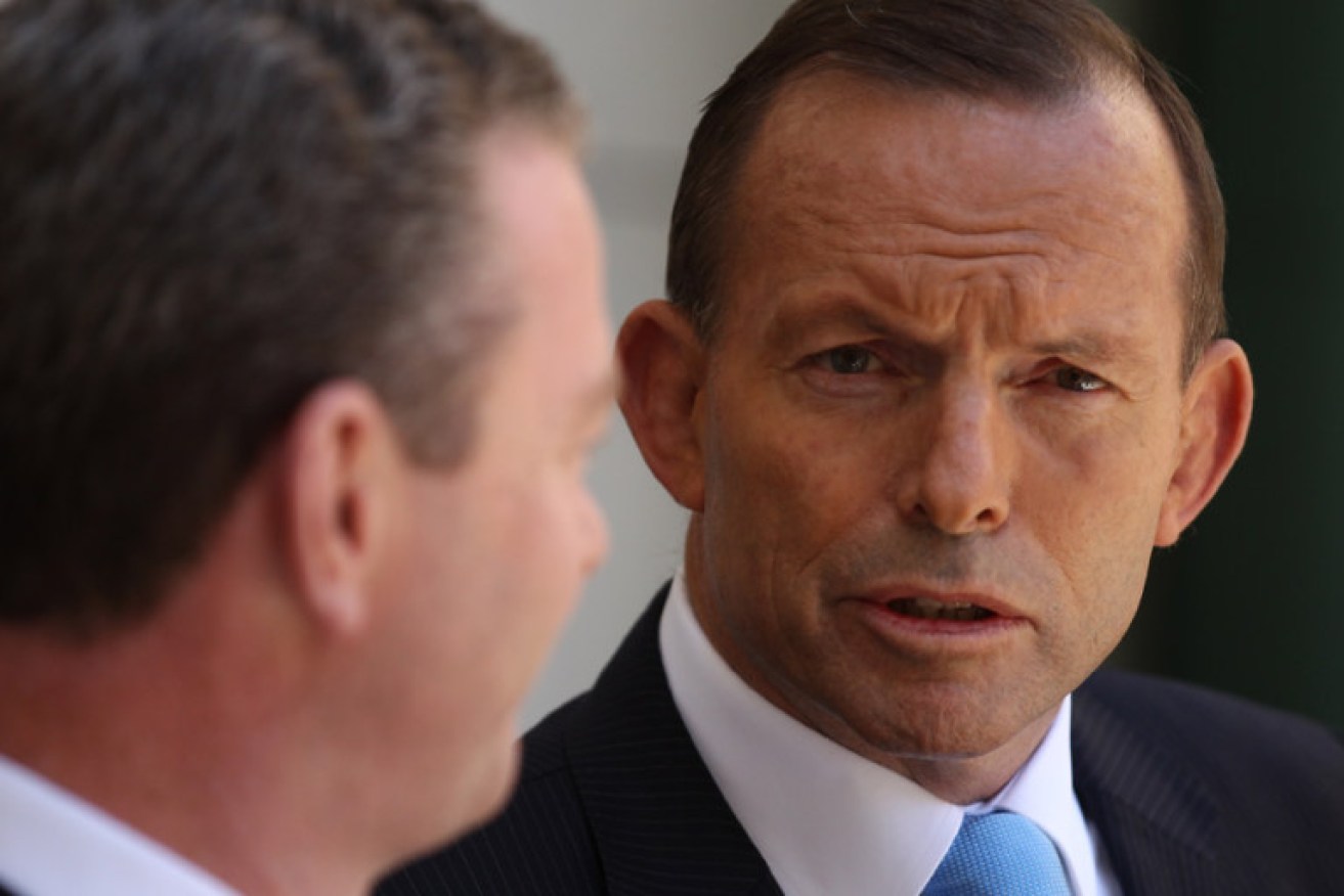 Prime Minister Tony Abbott with Education Minister Christopher Pyne.
