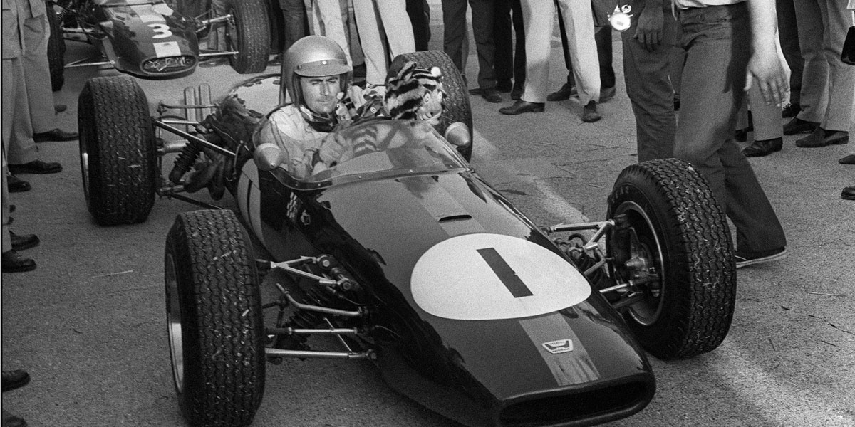 Brabham at the 1966 French Grand Prix.