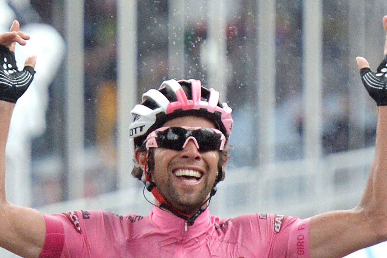 Australian rider Michael Matthews of Orica Greenedge team celebrates winning the sixth stage of the Giro d'Italia.