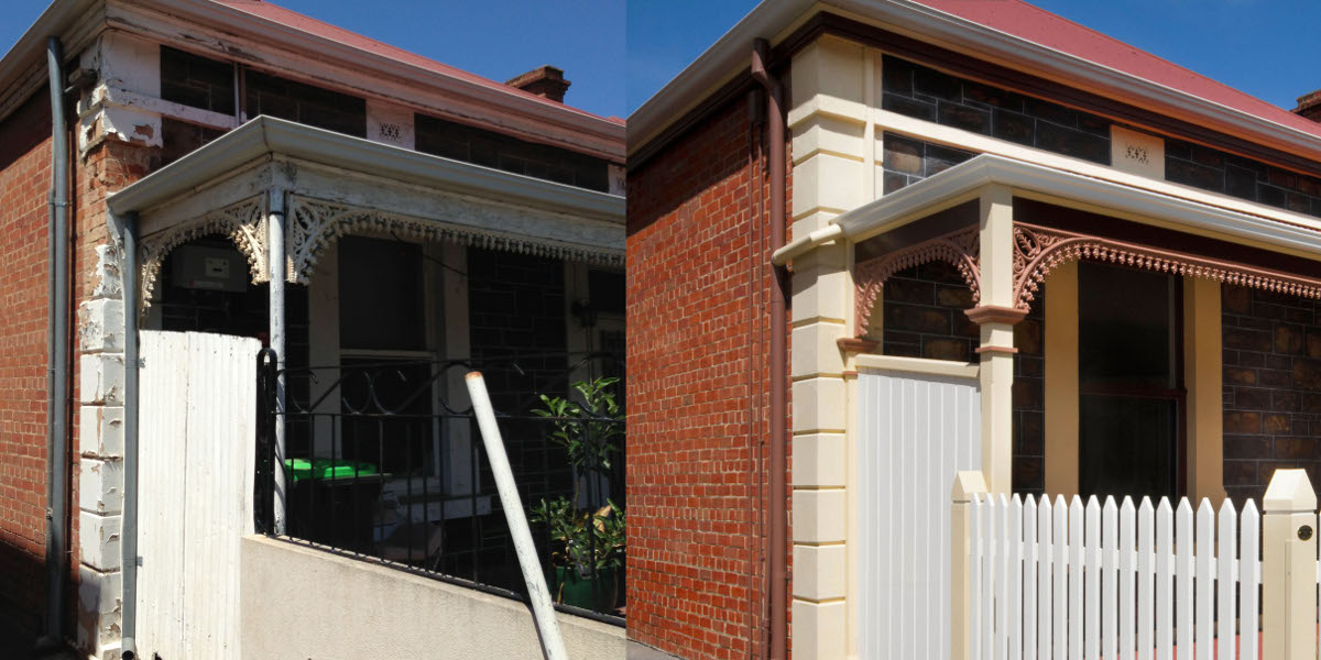 An 1890s cottage on Adelaide's McLaren Street, before and after restoration.