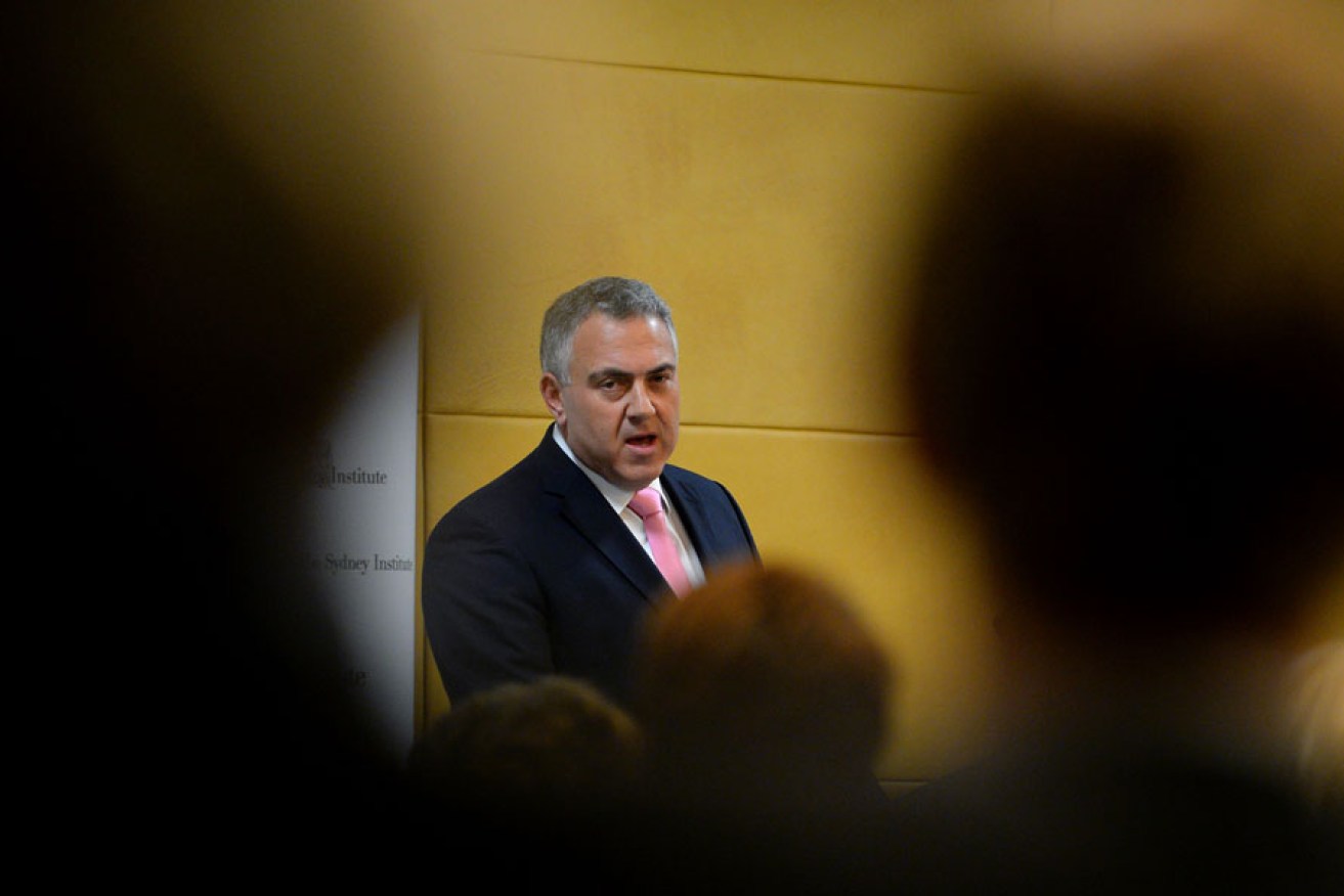 Treasurer Joe Hockey defends his budget during a speech to the Sydney Institute this month.