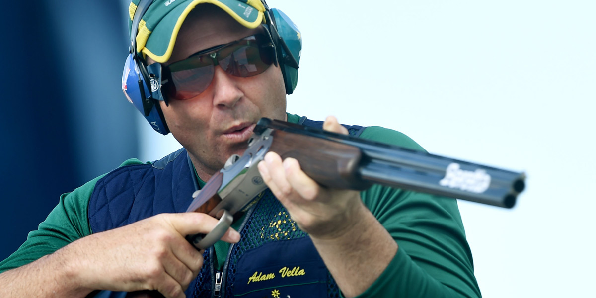 Australian Adam Vella in action at Barry Buddon Shooting Centre.