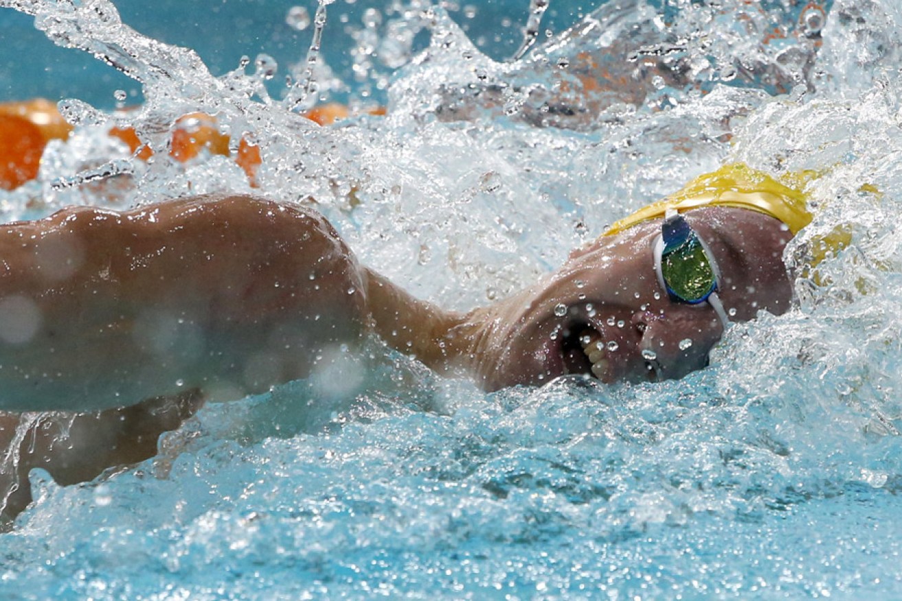 Daniel Tranter on his way to winning gold in the men's 200m individual medley final. Photo: AAP
