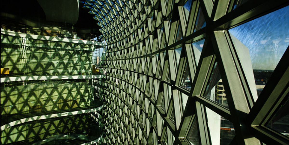 SAHMRI from the inside, out. Photo: Peter Fisher