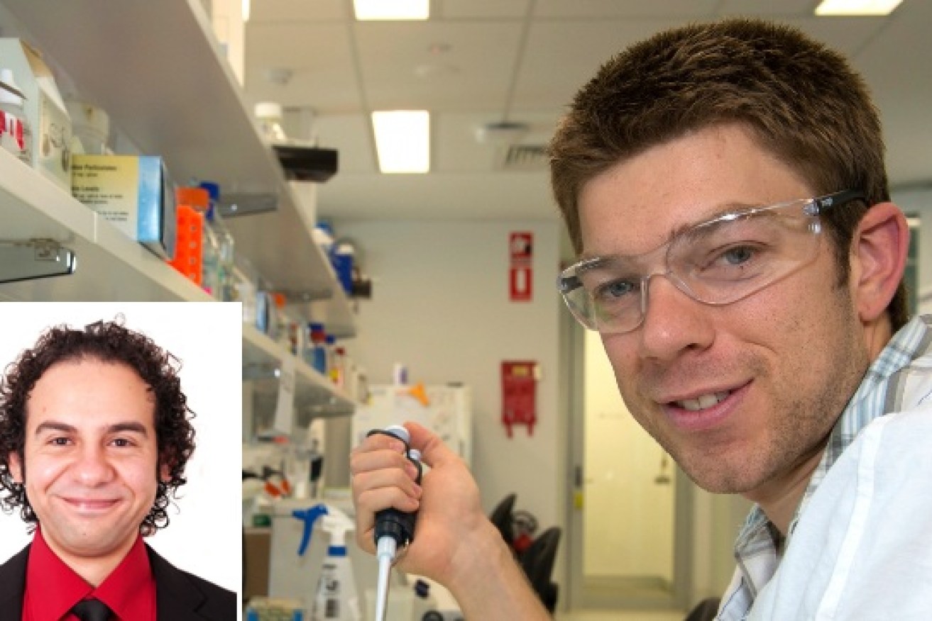 Dr Bradley Simpson and Dr Ramiz Boulos (inset) are Flinders University recipients of the 2014 Tall Poppy Awards. 
