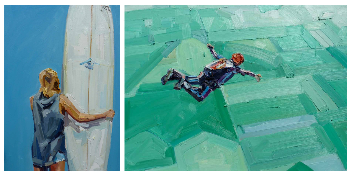 Angus Hamra's 'Surfer Girl' (left) and 'The Next Day' (right).