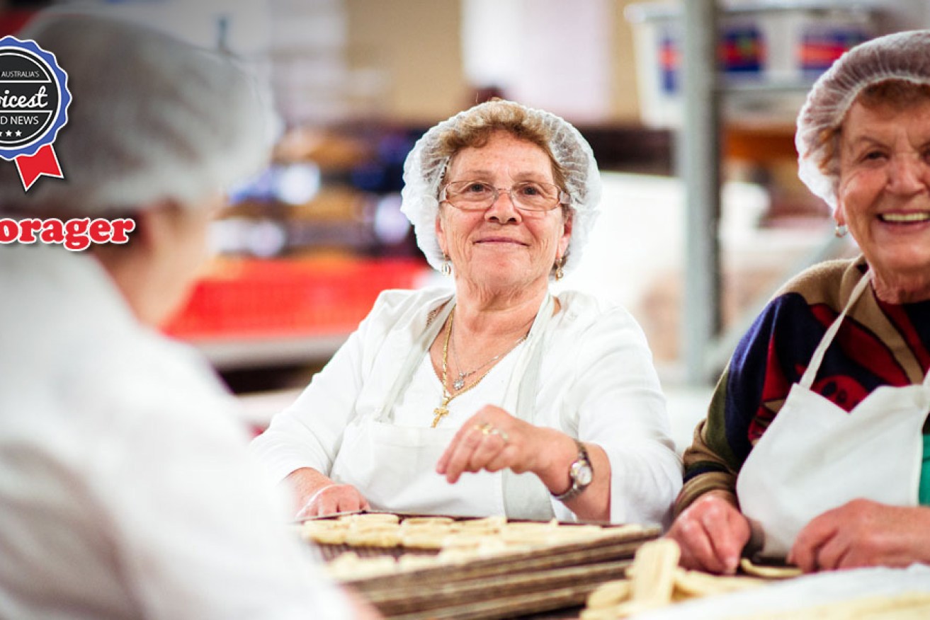 The women at Avanti Pasticceria prepare the taralli for baking. Photo: Nat Rogers