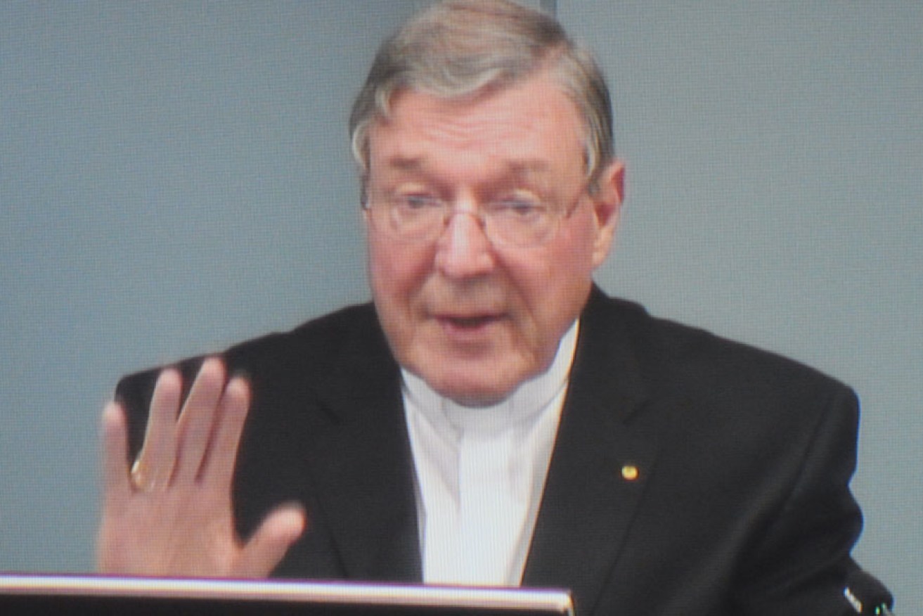 Cardinal Pell giving evidence at a previous hearing of the royal commission in Sydney.